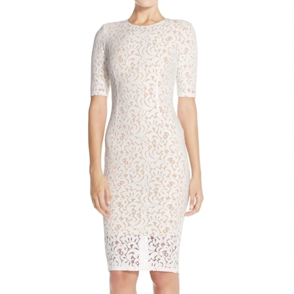 Misha Collection Rosie Lace Midi Dress XS Off white fairy whimsical feminine